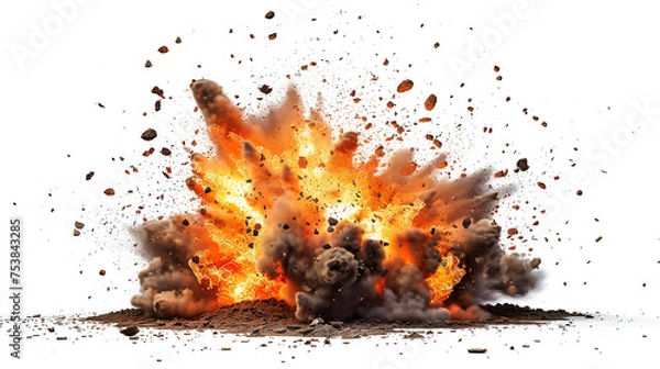 Obraz Explosion fire bonfire destruction isolated on a transparent background