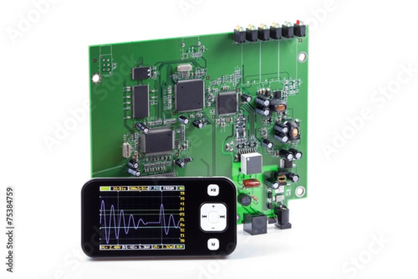 Fototapeta Oscilloscopio con scheda elettronica
