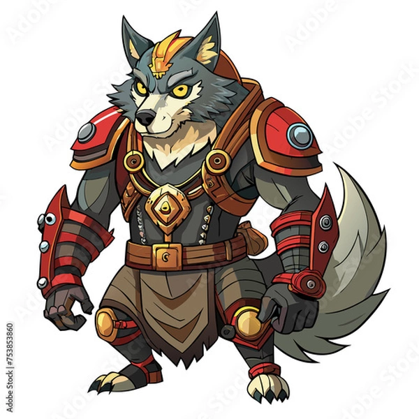 Obraz Steampunk Warrior Wolf