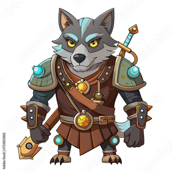 Obraz Steampunk Warrior Wolf