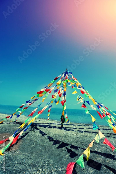 Obraz prayer's flag in tibet,china