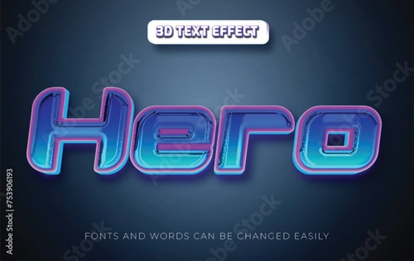 Fototapeta Hero blue title editable text effect