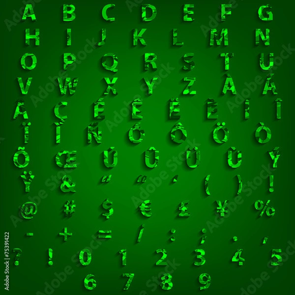 Fototapeta Typography Complete Alphabet Set Triangle Vector Design