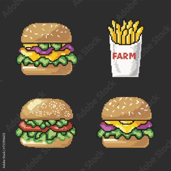 Fototapeta 2d vector illustration art food and fast food with beverage design commercial and restaurant menu

