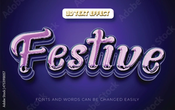 Fototapeta Festive party 3d editable text effect style