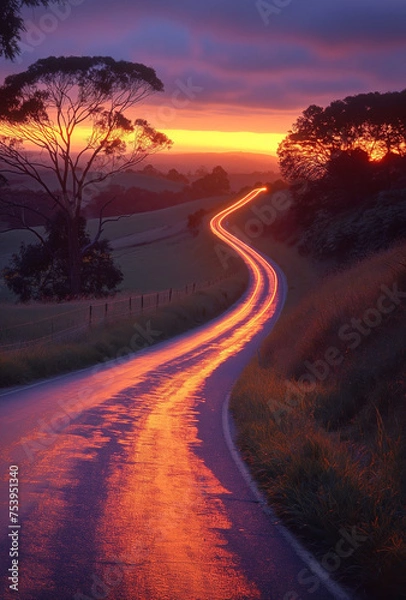 Obraz Winding Road at Sunset