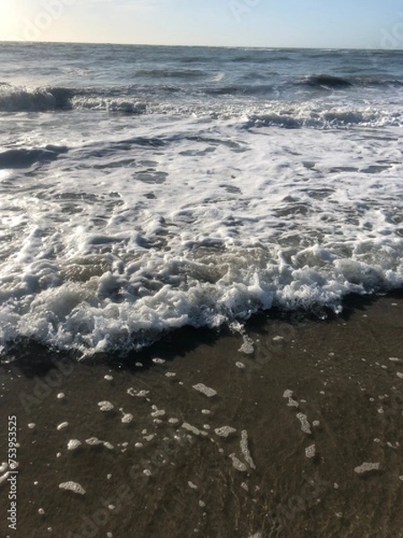 Obraz Les vagues font des bulles