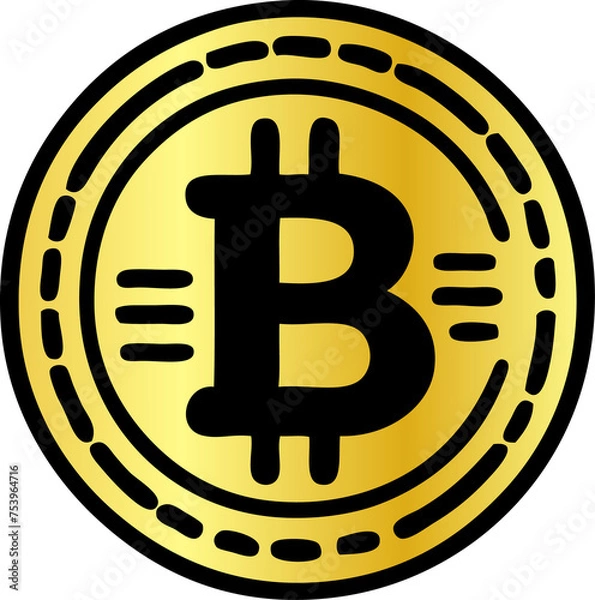 Fototapeta Bitcoin illustration created by artificial intelligence.