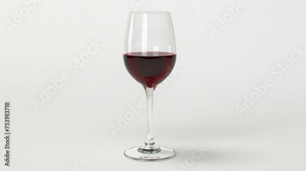Obraz Glass of red wine isolated on white