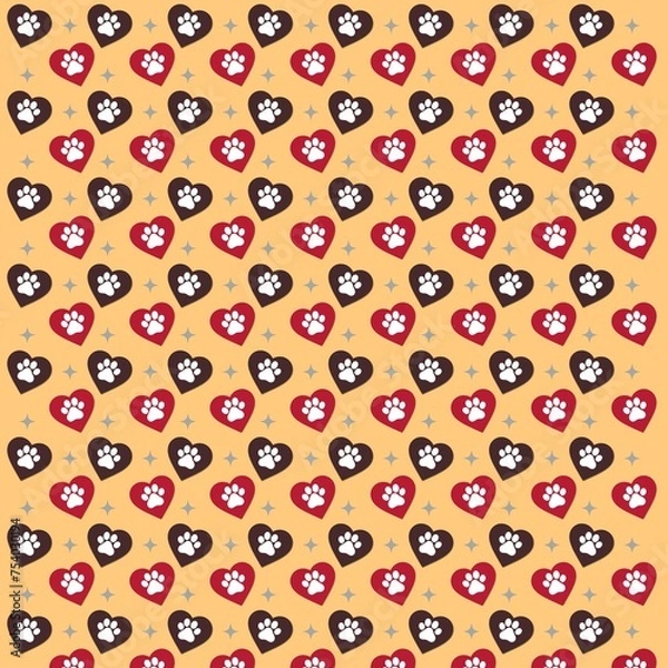 Obraz Dog vector digital paper pattern illustration