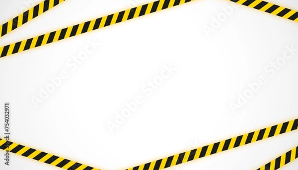 Fototapeta yellow and black ribbon background for restricted area