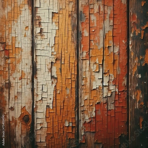 Fototapeta Old damaged rustic painted wood texture