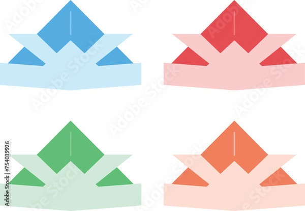 Obraz 折り紙の兜のイラスト