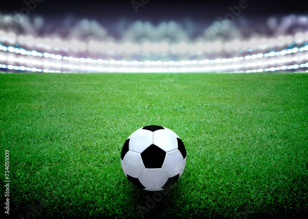 Fototapeta soccer field and the bright lights