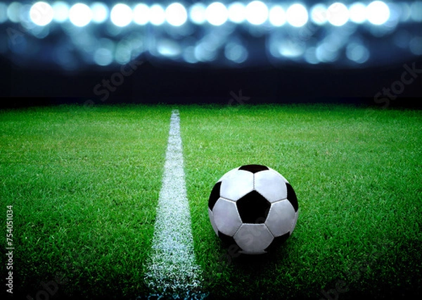 Fototapeta soccer field and the bright lights