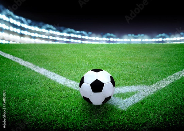Fototapeta soccer field and the bright lights