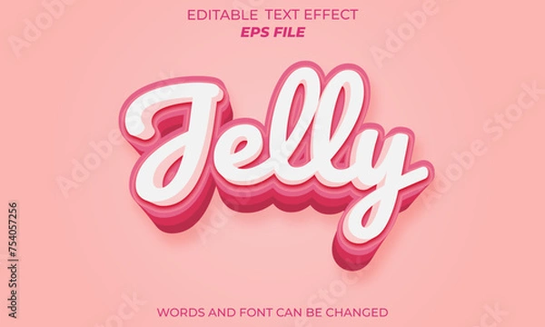 Fototapeta jelly text effect, font editable, typography, 3d text. vector template