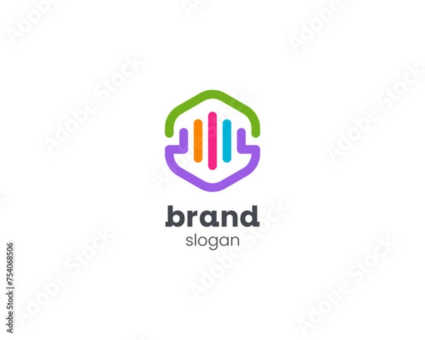 Obraz Creative flat colorful chart logo