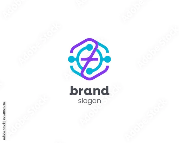 Obraz Creative hexagon with connection symbol