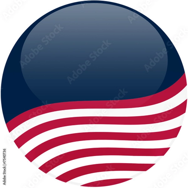 Obraz Waving American Flag on Blue