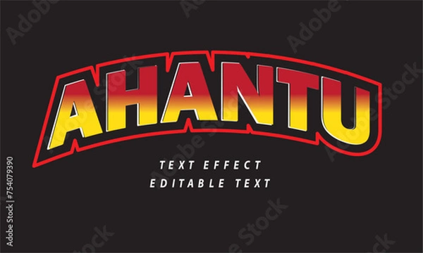 Obraz text effect with red and yellow colour