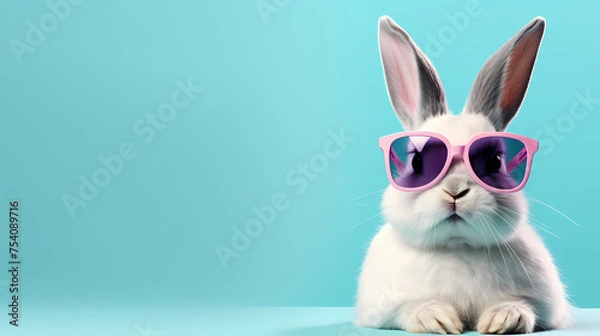 Obraz Cute bunny, easter background