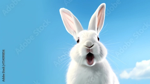 Fototapeta Cute bunny, easter background