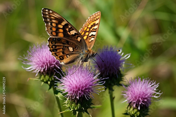 Fototapeta butterfly on flower.