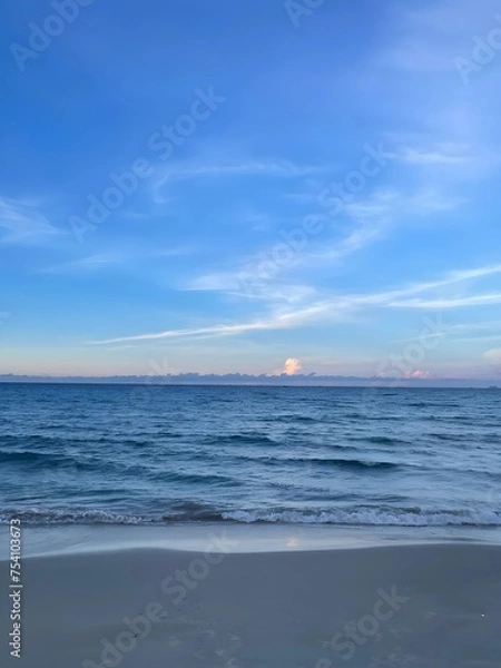 Fototapeta 해질녘 바다 파도 연안