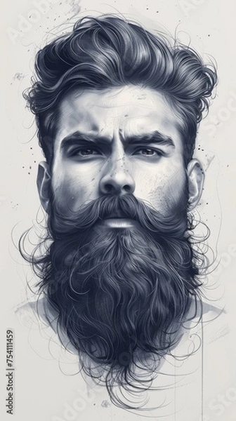 Fototapeta Portrait of a Man With a Beard