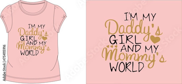 Obraz daddy's girl t shirt design vector 