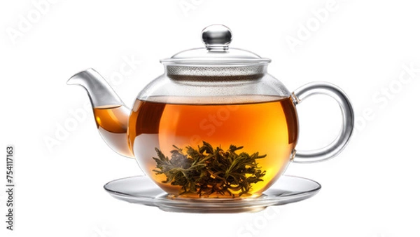 Obraz hot oolong tea on isolated on transparent png background. Generative ai