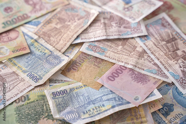 Fototapeta ベトナムのお金 VND ベトナムドン 紙幣