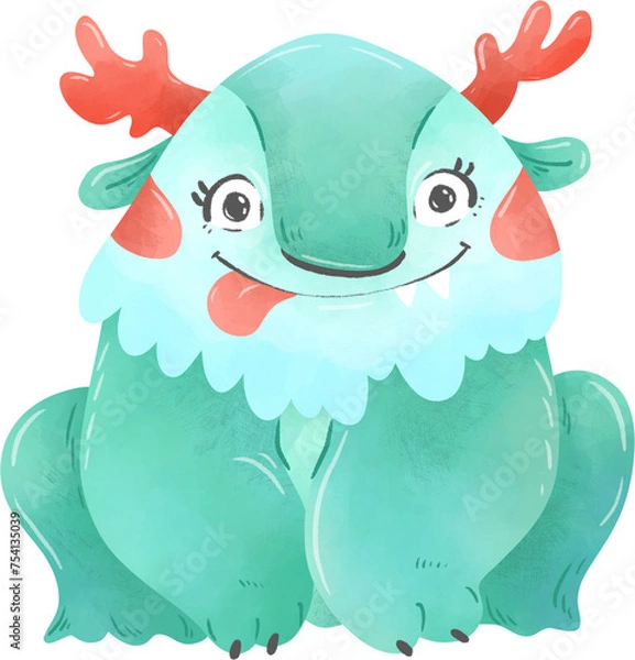 Obraz cute monster, illustration on white background