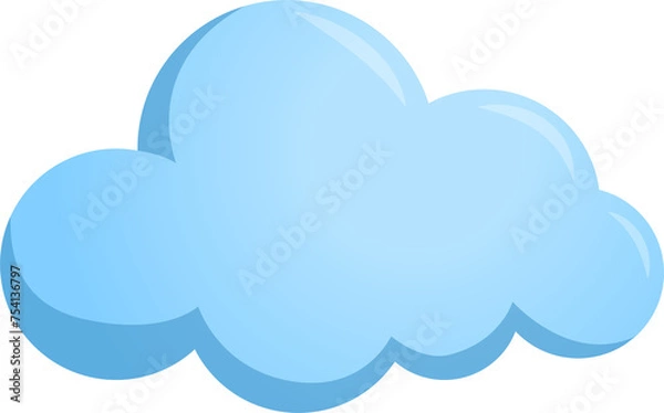 Fototapeta blue Sky cloud buble symbol forcast wheather isolate illustration gradient design