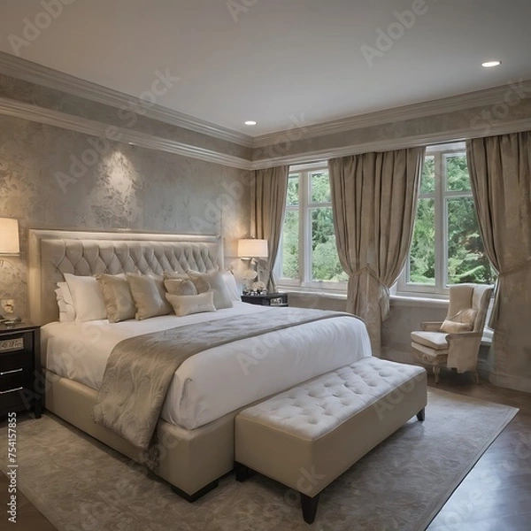 Obraz Modern bedroom in hotel
