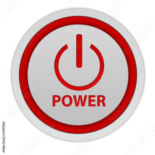 Obraz power circular icon on white background