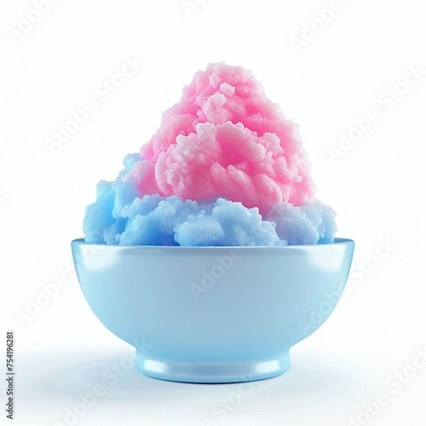 Obraz cute shaved ice icon, 3D render, white background, generative AI