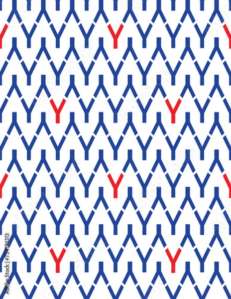 Obraz Y monogram pattern repeat illustration vector design