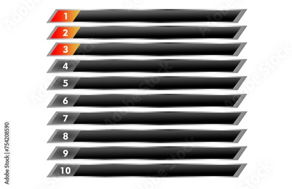 Fototapeta Leaderboard design with 10 rows on black background