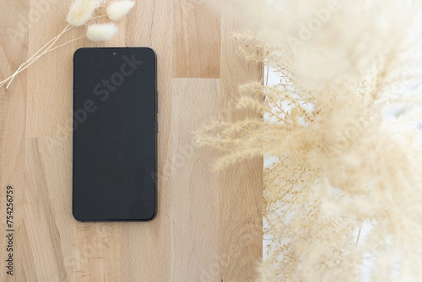 Obraz Smartphone with dryflowers