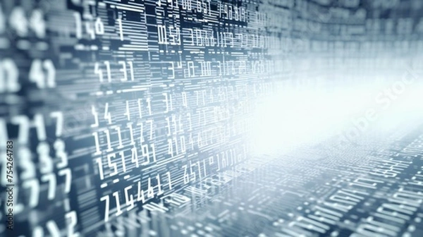 Obraz A computer screen displaying numerous numbers, suitable for business and technology concepts