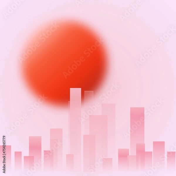 Obraz red city skyline