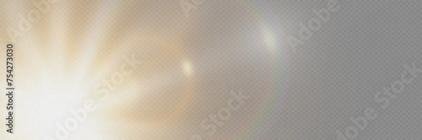 Fototapeta Sunlight special lens flare light effects. Glare of rays and light. On a transparent background.	
