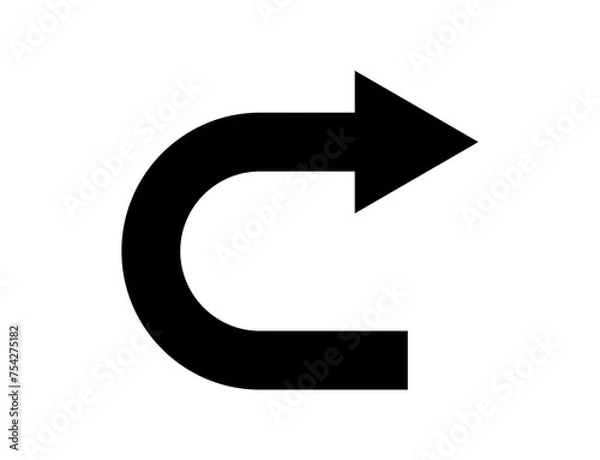 Obraz u turn arrow flat icon for roads