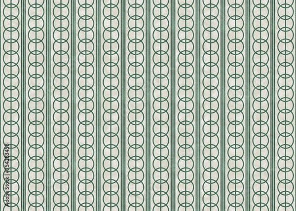 Obraz 和柄曲輪繋ぎ　和紙素材_緑