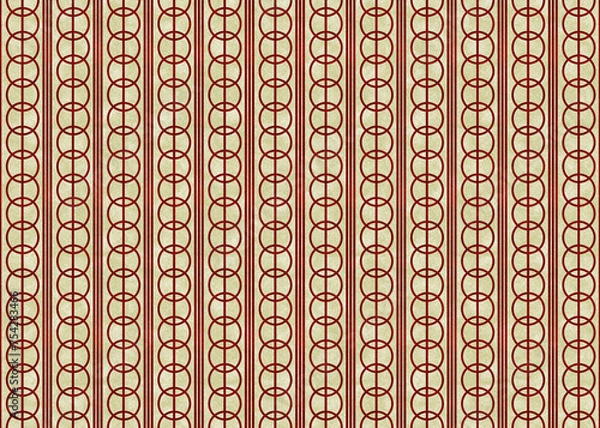 Obraz 和柄曲輪繋ぎ　和紙素材_赤