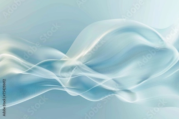 Obraz soft waves and curves in abstract light blue background