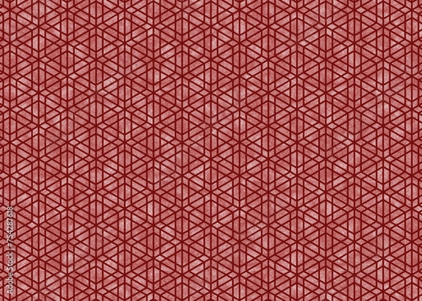 Obraz 和柄胡麻　和紙素材_赤