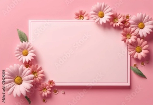 Obraz pink flower frame
